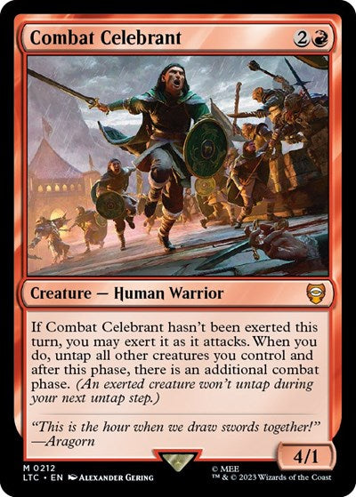 2023 Magic: The Gathering: Commander: The Lord of the Rings: Tales of Middle-earth (LTC) - Combat Celebrant (#212, Mythic Rare) (, Near Mint)