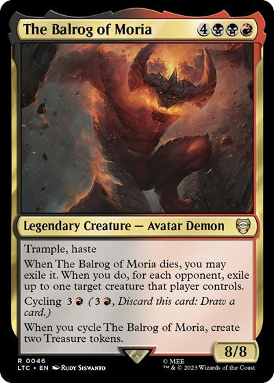 2023 Magic: The Gathering: Commander: The Lord of the Rings: Tales of Middle-earth (LTC) - The Balrog of Moria (#46, Rare) (, Near Mint)