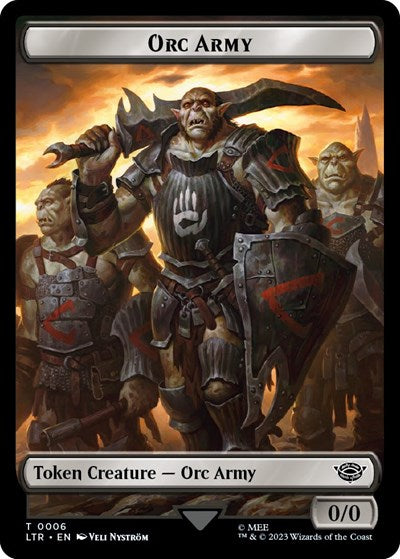 2023 Magic: The Gathering: Universes Beyond: The Lord of the Rings: Tales of Middle-earth (LTR) - Orc Army Token 0006 (#6, T) (, Near Mint)