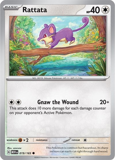 2023 Pokemon: SV: Scarlet & Violet 151 (MEW) - Rattata (#019/165, Common) (, Near Mint)