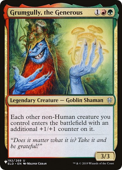 2026 Magic: The Gathering: The List Reprints (LIST) - Grumgully, the Generous (#ELD-192, Uncommon) (, Near Mint)