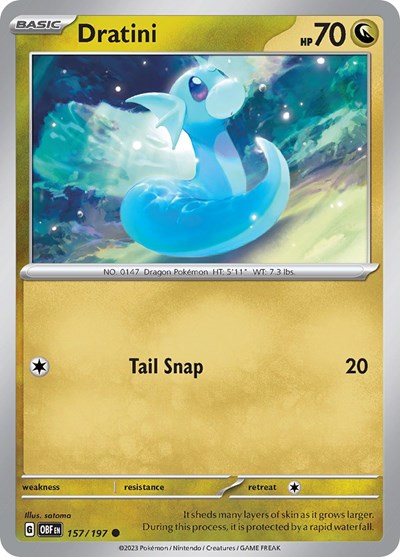 2023 Pokemon: SV03: Obsidian Flames (OBF) - Dratini (#157/197, Common) (, Near Mint)