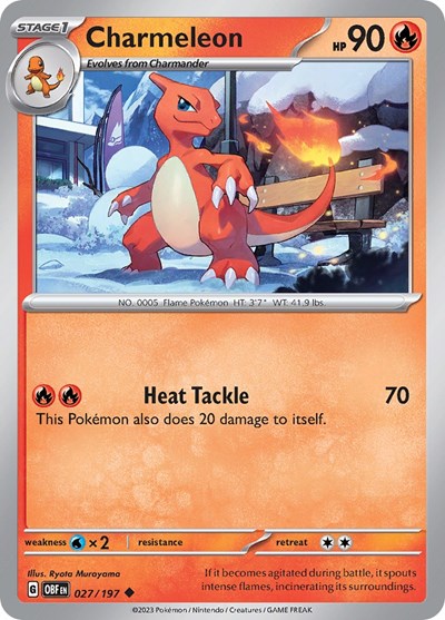 2023 Pokemon: SV03: Obsidian Flames (OBF) - Charmeleon (#027/197, Uncommon) (, Near Mint)