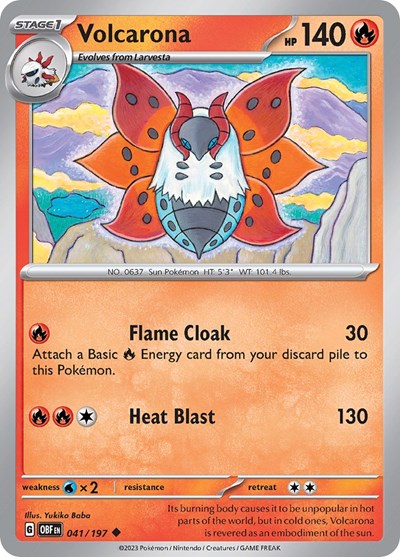 2023 Pokemon: SV03: Obsidian Flames (OBF) - Volcarona (#041/197, Uncommon) (, Near Mint)
