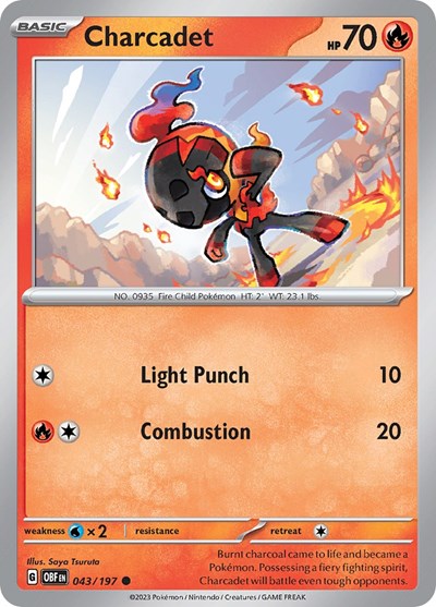 2023 Pokemon: SV03: Obsidian Flames (OBF) - Charcadet (#043/197, Common) (, Near Mint)