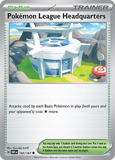2023 Pokemon: SV03: Obsidian Flames (OBF) - Pokemon League Headquarters (#192/197, Uncommon) (, Near Mint)