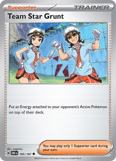 2023 Pokemon: SV03: Obsidian Flames (OBF) - Team Star Grunt (#195/197, Uncommon) (, Near Mint)