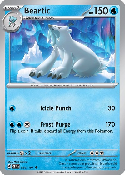 2023 Pokemon: SV03: Obsidian Flames (OBF) - Beartic (#054/197, Uncommon) (, Near Mint)