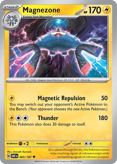 2023 Pokemon: SV03: Obsidian Flames (OBF) - Magnezone (#065/197, Uncommon) (, Near Mint)
