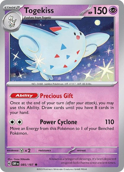 2023 Pokemon: SV03: Obsidian Flames (OBF) - Togekiss (#085/197, Rare) (Holofoil, Near Mint)