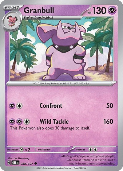 2023 Pokemon: SV03: Obsidian Flames (OBF) - Granbull (#088/197, Uncommon) (, Near Mint)
