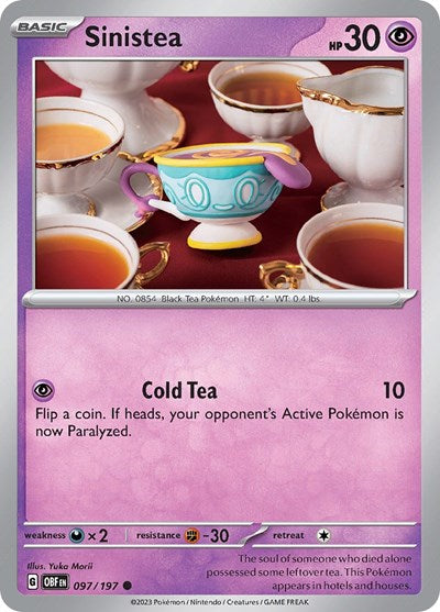 2023 Pokemon: SV03: Obsidian Flames (OBF) - Sinistea (#097/197, Common) (, Near Mint)
