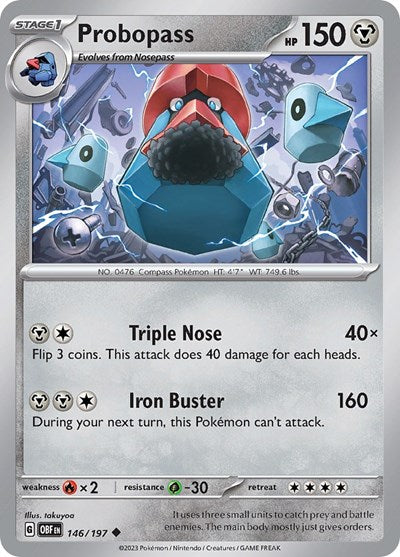 2023 Pokemon: SV03: Obsidian Flames (OBF) - Probopass (#146/197, Uncommon) (, Near Mint)