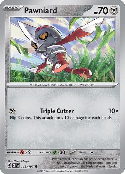 2023 Pokemon: SV03: Obsidian Flames (OBF) - Pawniard (#148/197, Common) (, Near Mint)