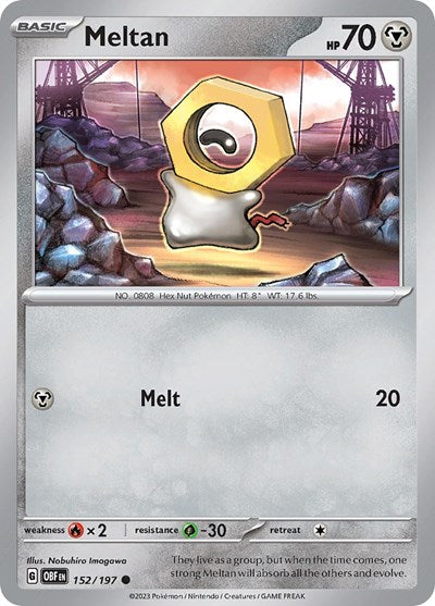2023 Pokemon: SV03: Obsidian Flames (OBF) - Meltan (#152/197, Common) (, Near Mint)
