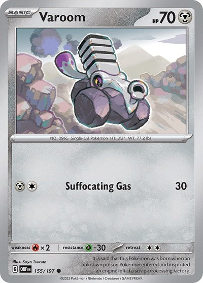 2023 Pokemon: SV03: Obsidian Flames (OBF) - Varoom 155 197 (#155/197, Common) (, Near Mint)