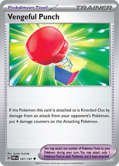 2023 Pokemon: SV03: Obsidian Flames (OBF) - Vengeful Punch (#197/197, Uncommon) (, Near Mint)