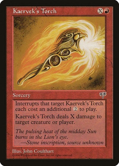 1996 Magic: The Gathering: Mirage (MIR) - Kaerveks Torch (#185, Common) (, Lightly Played)