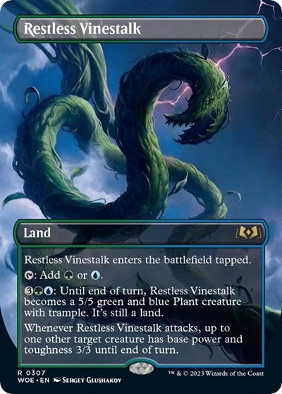 2023 Magic: The Gathering: Wilds of Eldraine (WOE) - Restless Vinestalk Borderless (#307, Rare) (, Lightly Played)