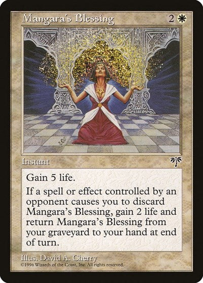 1996 Magic: The Gathering: Mirage (MIR) - Mangaras Blessing (#25, Uncommon) (, Lightly Played)