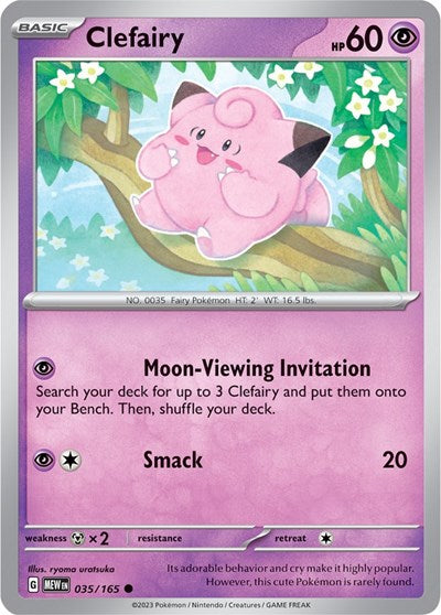 2023 Pokemon: SV: Scarlet & Violet 151 (MEW) - Clefairy (#035/165, Common) (, Near Mint)