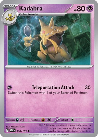 2023 Pokemon: SV: Scarlet & Violet 151 (MEW) - Kadabra (#064/165, Uncommon) (, Near Mint)