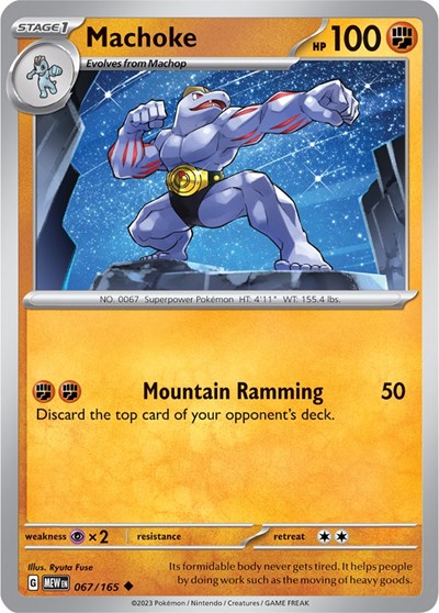 2023 Pokemon: SV: Scarlet & Violet 151 (MEW) - Machoke 067 165 (#067/165, Uncommon) (, Near Mint)
