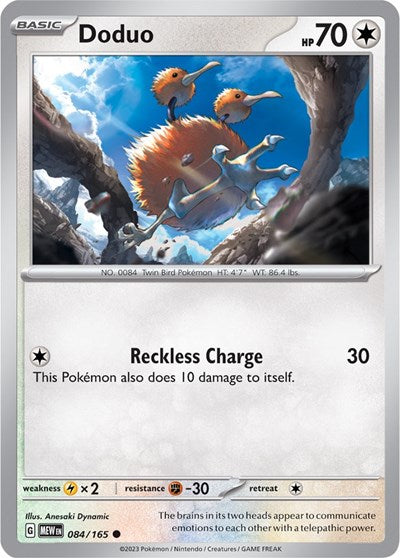 2023 Pokemon: SV: Scarlet & Violet 151 (MEW) - Doduo (#084/165, Common) (, Near Mint)
