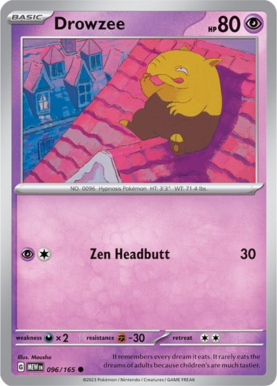 2023 Pokemon: SV: Scarlet & Violet 151 (MEW) - Drowzee (#096/165, Common) (, Near Mint)