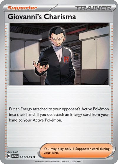 2023 Pokemon: SV: Scarlet & Violet 151 (MEW) - Giovannis Charisma 161 165 (#161/165, Uncommon) (, Near Mint)