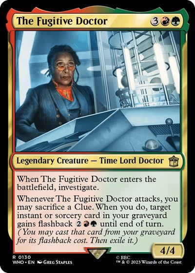2023 Magic: The Gathering: Universes Beyond: Doctor Who (WHO) - The Fugitive Doctor (#130, Rare) (, Near Mint)