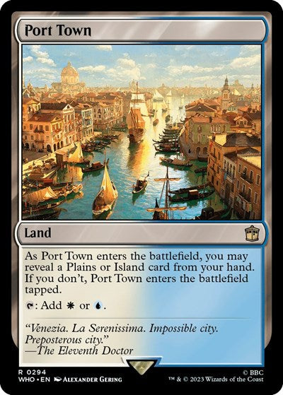 2023 Magic: The Gathering: Universes Beyond: Doctor Who (WHO) - Port Town (#294, Rare) (, Near Mint)