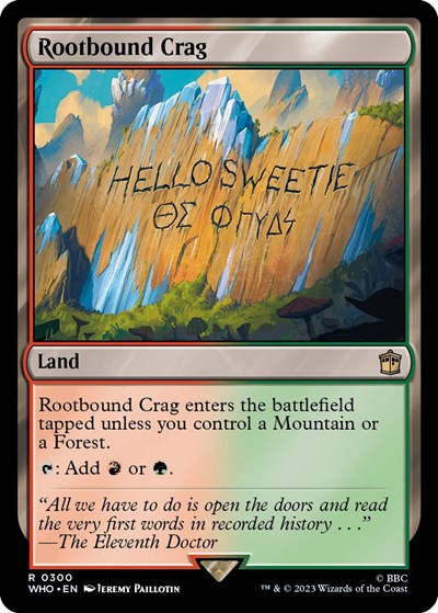 2023 Magic: The Gathering: Universes Beyond: Doctor Who (WHO) - Rootbound Crag (#300, Rare) (, Near Mint)
