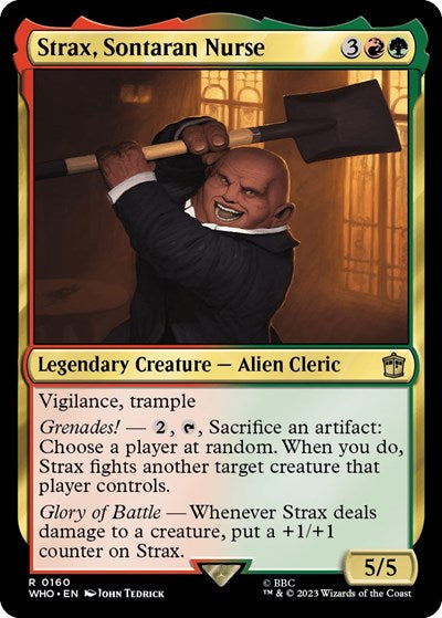 2023 Magic: The Gathering: Universes Beyond: Doctor Who (WHO) - Strax Sontaran Nurse (#160, Rare) (, Near Mint)