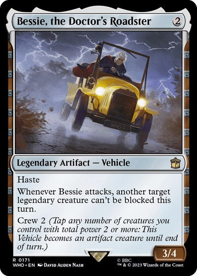 2023 Magic: The Gathering: Universes Beyond: Doctor Who (WHO) - Bessie the Doctors Roadster (#171, Rare) (, Near Mint)