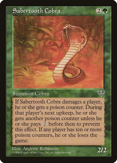1996 Magic: The Gathering: Mirage (MIR) - Sabertooth Cobra (#238, Common) (, Lightly Played)