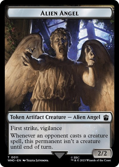 2023 Magic: The Gathering: Universes Beyond: Doctor Who (WHO) - Alien Angel Alien Insect Double Sided Token (#11 // 19, T) (Foil, Near Mint)