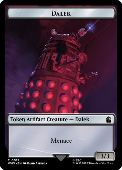 2023 Magic: The Gathering: Universes Beyond: Doctor Who (WHO) - Dalek Cyberman Double Sided Token (#12 // 24, T) (, Near Mint)