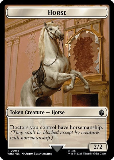 2023 Magic: The Gathering: Universes Beyond: Doctor Who (WHO) - Horse Soldier Double Sided Token (#4 // 8, T) (, Near Mint)