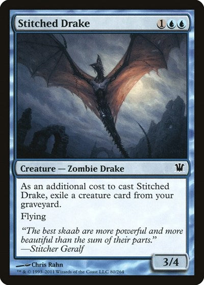 2011 Magic: The Gathering: Innistrad (ISD) - Stitched Drake (#80, Common) (, Near Mint)