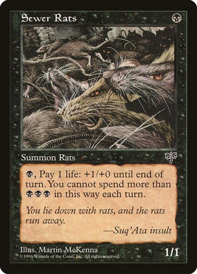 1996 Magic: The Gathering: Mirage (MIR) - Sewer Rats (#139, Common) (, Near Mint)
