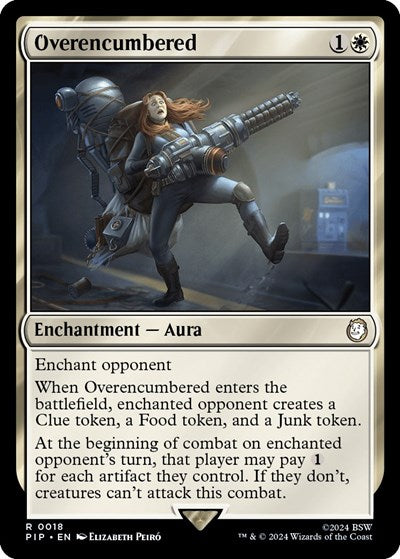 2024 Magic: The Gathering: Universes Beyond: Fallout (PIP) - Overencumbered (#18, Rare) (, Near Mint)