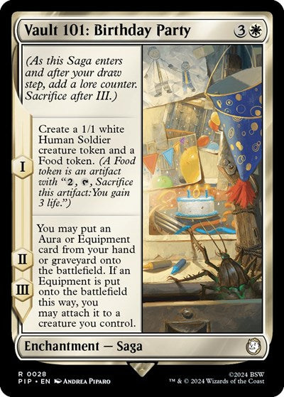 2024 Magic: The Gathering: Universes Beyond: Fallout (PIP) - Vault 101 Birthday Party (#28, Rare) (, Near Mint)