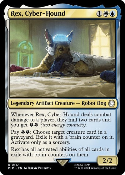2024 Magic: The Gathering: Universes Beyond: Fallout (PIP) - Rex Cyber Hound (#117, Rare) (, Near Mint)