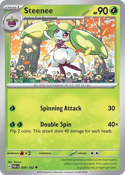 2023 Pokemon: SV04: Paradox Rift (PAR) - Steenee (#009/182, Uncommon) (, Near Mint)