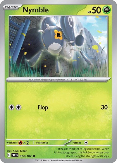 2023 Pokemon: SV04: Paradox Rift (PAR) - Nymble 014 182 (#014/182, Common) (, Near Mint)