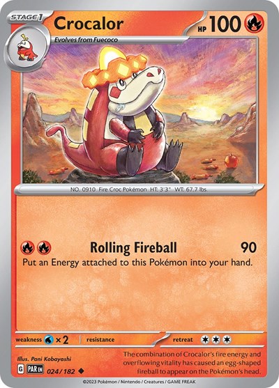 2023 Pokemon: SV04: Paradox Rift (PAR) - Crocalor (#024/182, Uncommon) (, Near Mint)