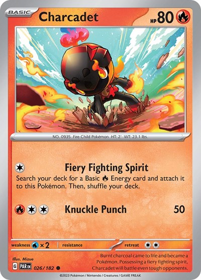 2023 Pokemon: SV04: Paradox Rift (PAR) - Charcadet 026 182 (#026/182, Common) (, Near Mint)
