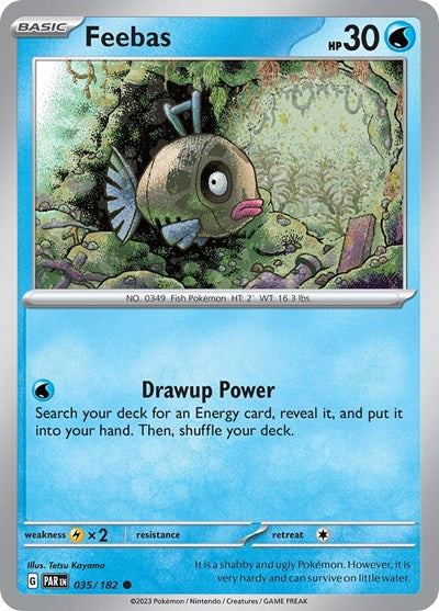 2023 Pokemon: SV04: Paradox Rift (PAR) - Feebas (#035/182, Common) (, Near Mint)
