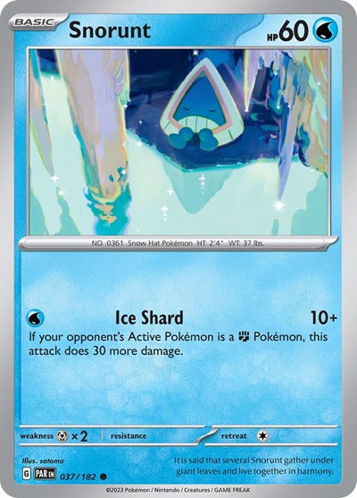 2023 Pokemon: SV04: Paradox Rift (PAR) - Snorunt 037 182 (#037/182, Common) (, Near Mint)